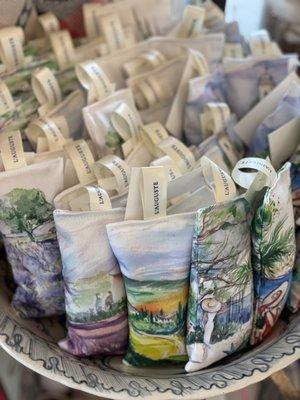 Beautiful silk sachets from provence filled with organic lavender