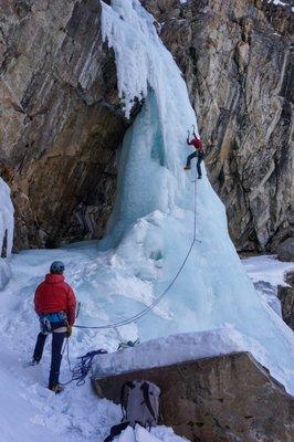 Ice climbing in the Lake Fork