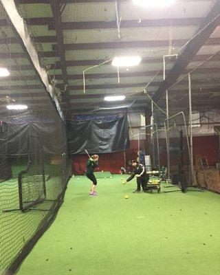 Hitting lesson at Inside Pitch.