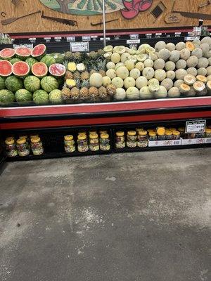 Fresh cut melons. Cut up and ready.