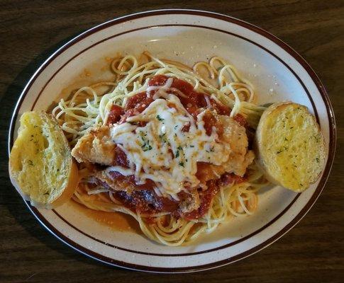 Today's Friday lunch special delicious chicken parmesean