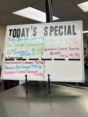 Specials change daily.