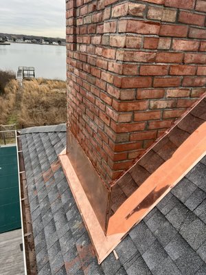 All new chimney flashing copper done