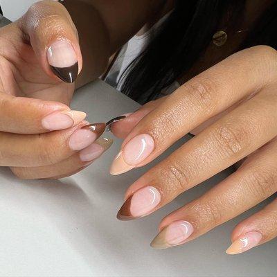 Gel Overlay on natural nails, french design