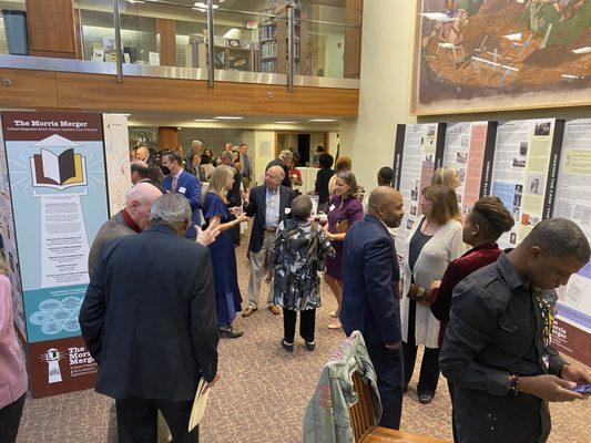 The Morris Merger exhibit at the Morristown Library attracted hundreds at the opening reception.