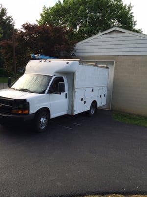 This is a 2009 Chevy Express Van with a Supreme Spartan service body