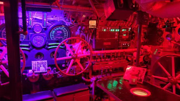 Control room of WWII submarine USS Cod