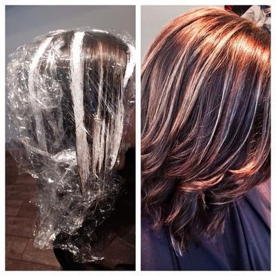 Our Balayage! This is the new technique of highlighting hair.