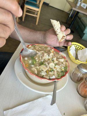 Menudo blanco was just ok, the broth was extra thick with the fat. Husband has had better menudo.