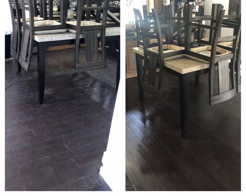 Floors.        Before and after