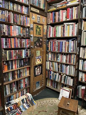 Back room of the bookstore, under the staircase and upstairs.