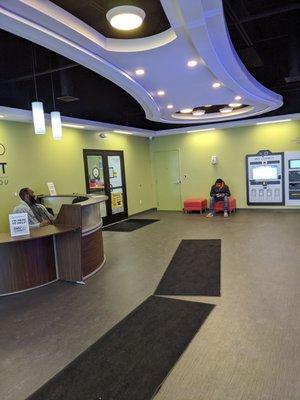 This is their new entrance with a help desk.