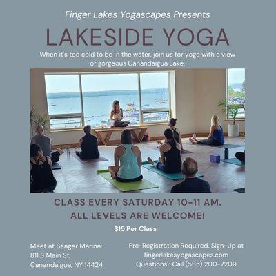 Join us on Saturdays for lake side yoga with a view all autumn long!