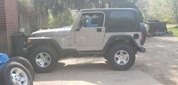 Jeep tj zone 3 inch lift 33s