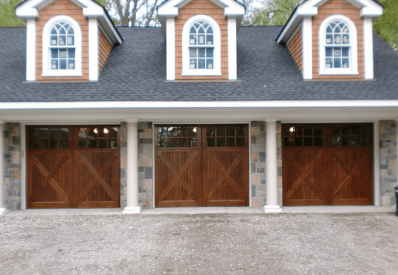 Custom Mahogany Garage Doors, built by H B Whitaker Garage Doors! Call us for your free quote!