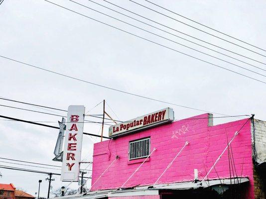 The prettiest pink building! Can't miss it!