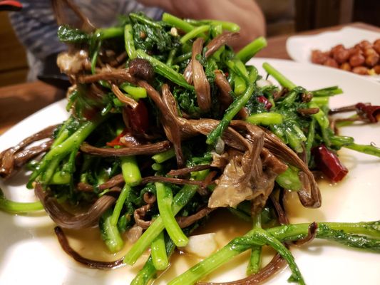 "Mushrooms" and chrysanthemum greens