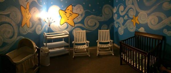 Just one of our rooms in a colorful and fun kids environment.