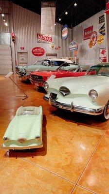 Pictured, a section of Mr. Snook's classic car collection.