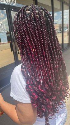 Medium knotless braids