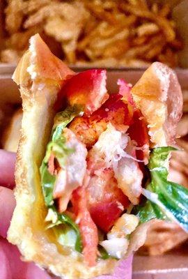 Juicy Lobster Roll Hot Buttered Sandwich, filling, lots of lobster