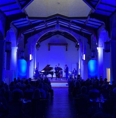 The interior of Updike Hall during a Lake Wales Jazz Connection concert