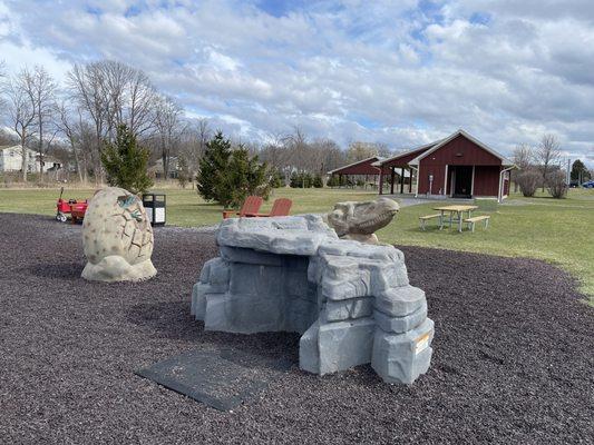 More things to climb, bathrooms, and covered picnic tables!