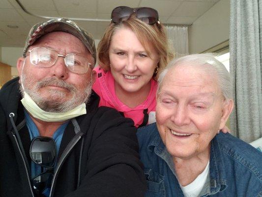 Me and my dad with my sister, the day before my 90 year old dad entered the marmet nursing home for long term care.3-31-21.