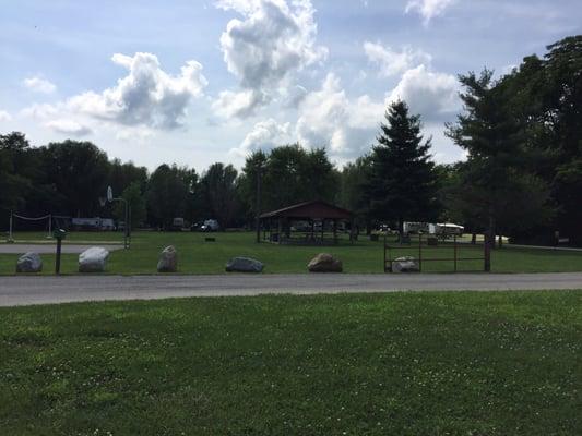 Recreational area. Electric campsites and hookups in the background.