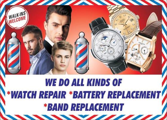 UPPER WEST SIDE WATCH REPAIR Is located Inside ALEX's BARBER SHOP! We do all kinds of watch repair, battery change, and band replacements.