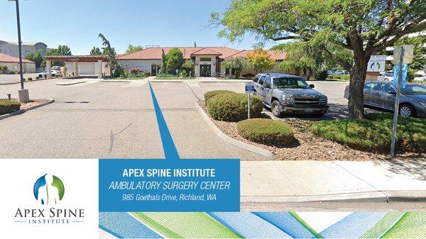 Parking lot of the Apex Spine Institute Ambulatory Surgery Center