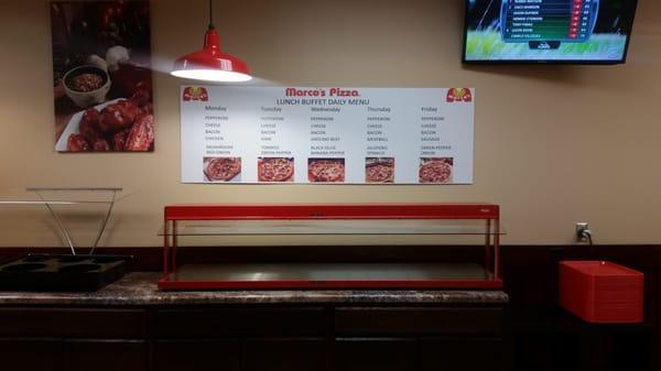 They got a pizza buffet Monday thru Friday 11 am to 2.00 pm  and kids eat free .