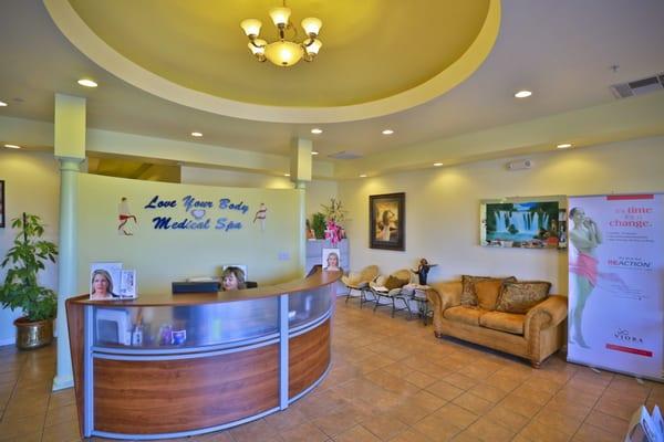 Front desk inside the spa