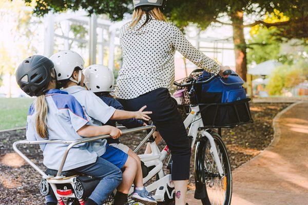 You can haul up to 3 kiddos on the rear rack of the Spicy Curry!