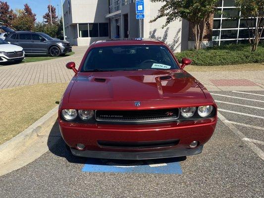 Repaired red Dodge Challenger