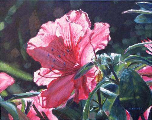 Glowing Azalea, 16x20 acrylic on canvas