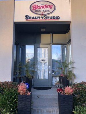 Front. Located inside The Blonding Boutique & Beauty Studio, Newport Beach, CA