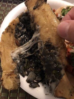 Huitlacoche quesadilla (corn fungus/truffle)