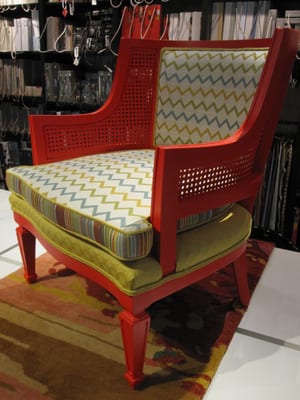 Lacquered and reupholstery of existing chair