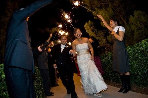 Our sparkler send-off, wonderfully coordinated!