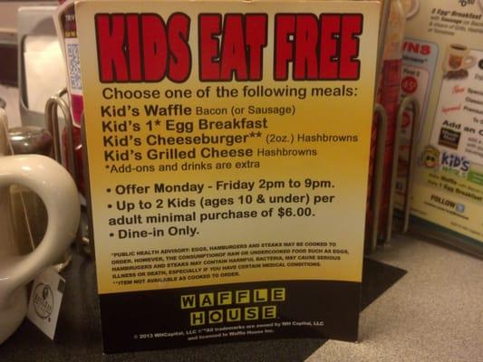 Kids eat free!