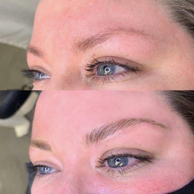 Before and after microblading