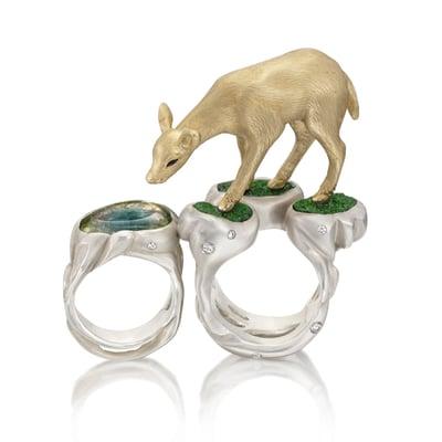 Deer in the Forest ring set