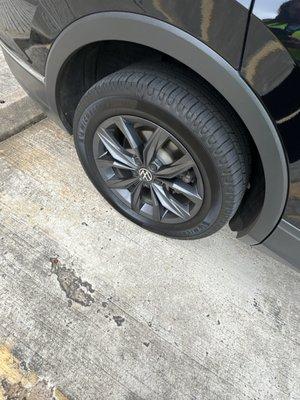 Example of flat tire