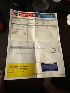 The bill from valvoline