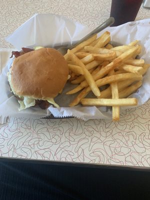 Woodys burger and fries