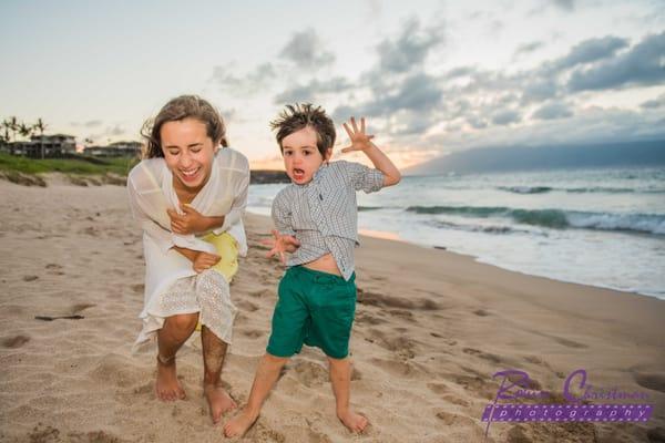 Zyra and Zayne enjoyed their family photo session at Ironwoods Beach in Kapalua. Zayne had the family cracking up the whole time!