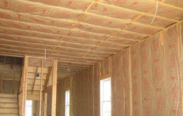 Newly installed insulation in Dallas.