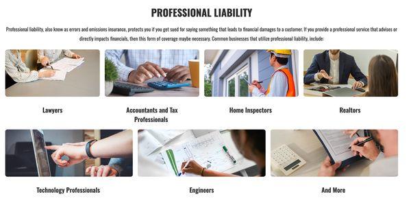 Professional liability, also know as errors and omissions insurance, protects you if you get sued for saying somethin