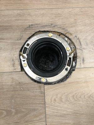 Repaired closet flange